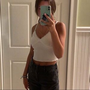 Pacsun white cropped tank top